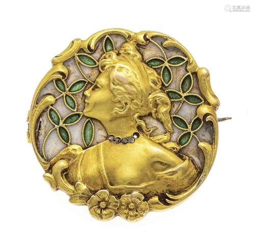 Art Nouveau brooch GG 750/000 u