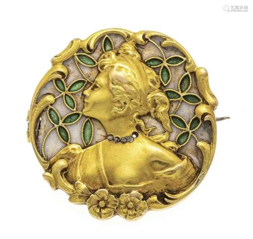 Art Nouveau brooch GG 750/000 u