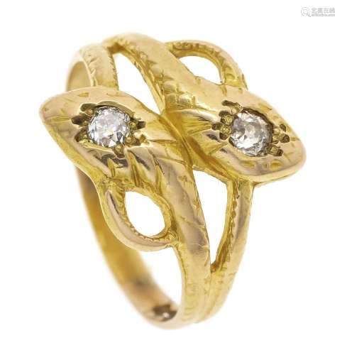Old-cut diamond snake ring circ