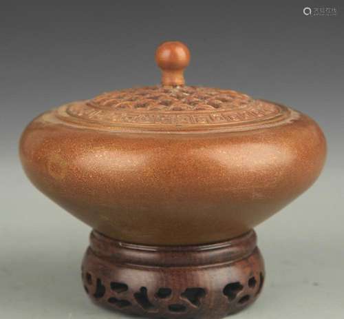 A BRONZE BOWL STYLE INCENSE BURNER BURNER