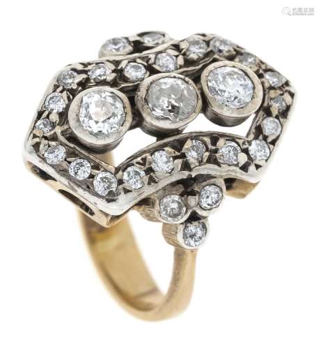 Old-cut diamond ring RG/WG 585/