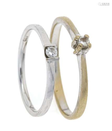 2 diamond rings, 1 x WG 585/000
