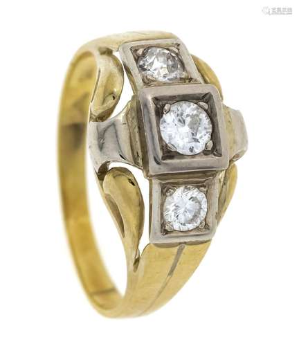 Old-cut diamond ring GG/WG 585/