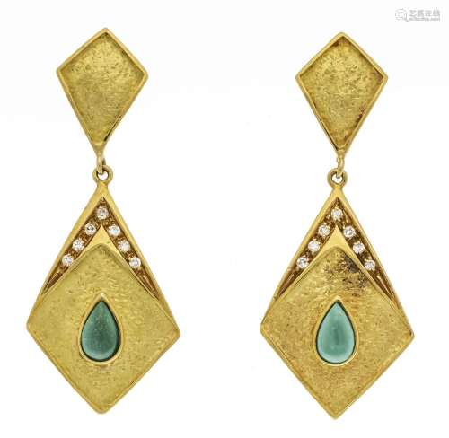 Turquoise-diamond earrings GG 7
