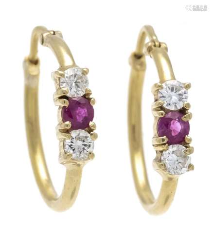 Ruby diamond earrings GG 750/00