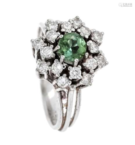 Emerald diamond ring WG 585/000