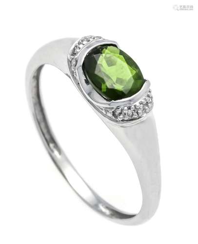 Chrome diopside diamond ring WG