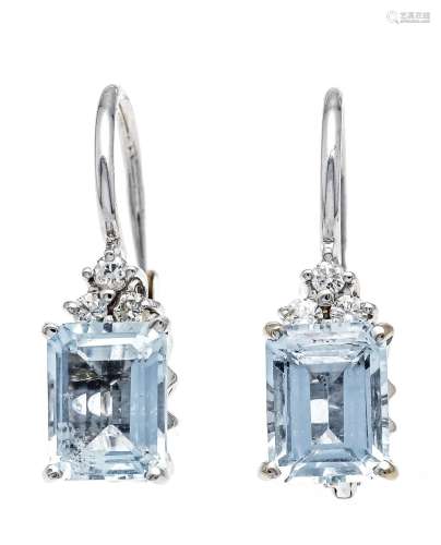 Aquamarine diamond earrings WG