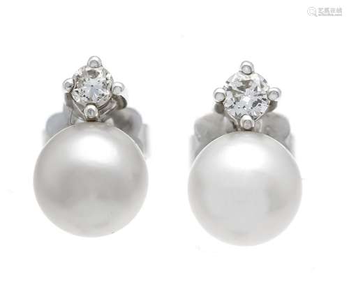 Akoya diamond ear studs WG 585/