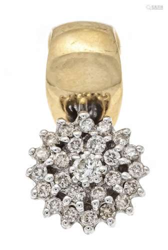 Brilliant-cut diamond clip pend