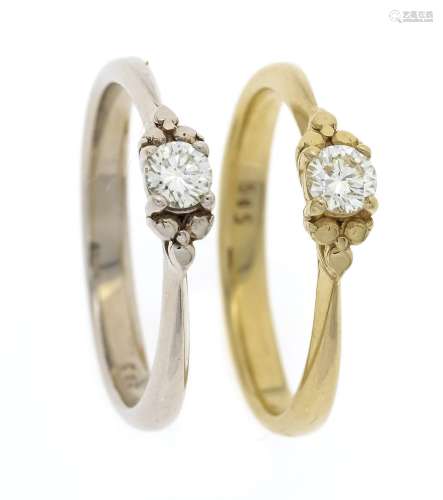 2 brilliant-cut diamond rings G