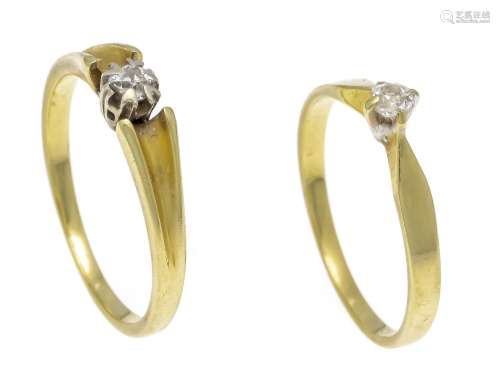 2 old-cut diamond rings GG/WG 5