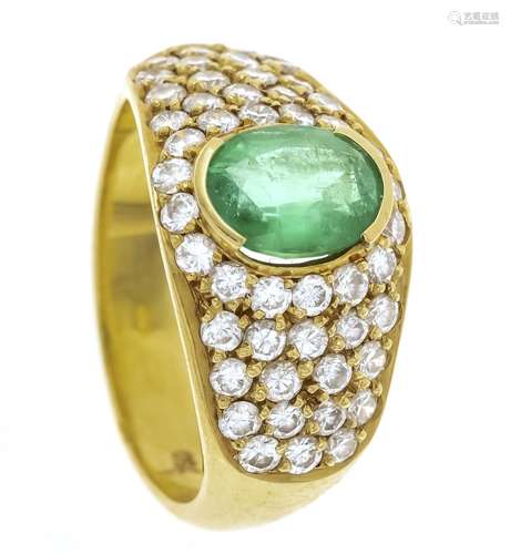 Emerald diamond ring GG 750/000