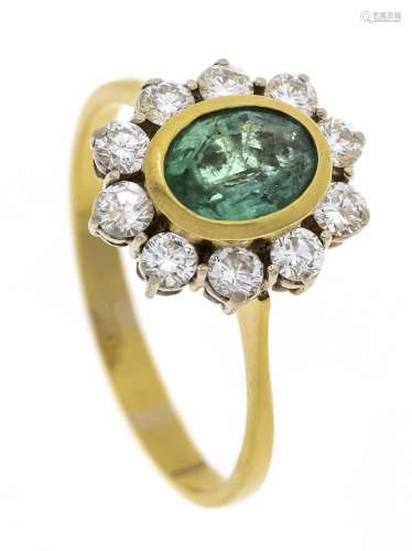 Emerald diamond ring GG/WG 750/