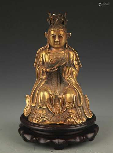 FINELY MADE BRONZE LI SHAN SHENG MU STATUE