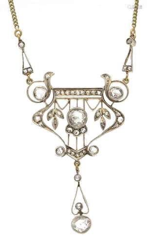Art Nouveau necklace WG/GG 585/