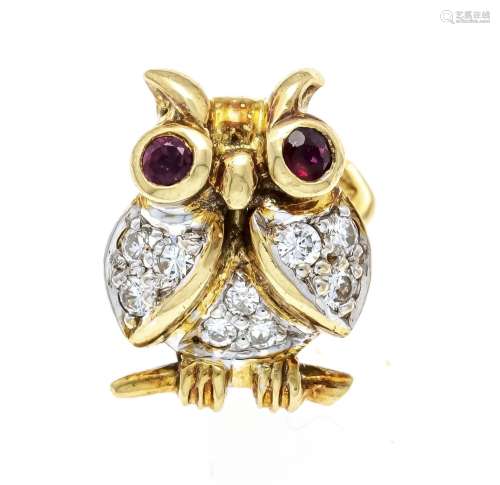 Ruby-brilliant pin owl GG/WG 75