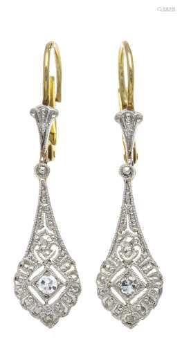 Art Deco old cut diamond earrin