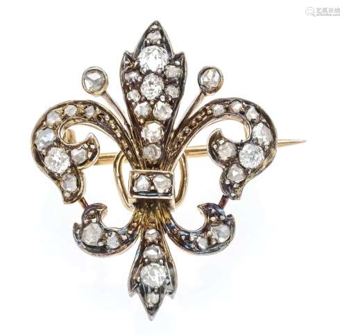 Old-cut diamond rose brooch RG/