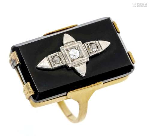 Art Deco onyx old cut diamond r