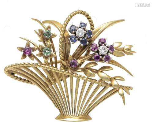 Flower basket brooch GG/WG 585/