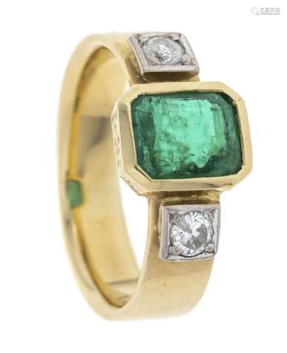 Emerald diamond ring GG/WG 585/
