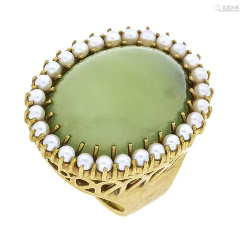 Jade seed pearl ring GG 585/000