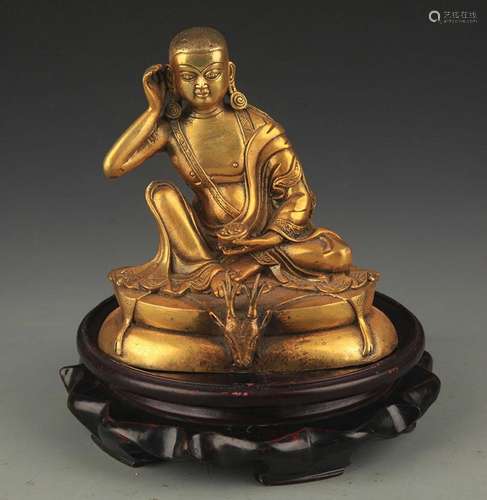 TIBETAN BUDDHISM VENERABLE MILAREPA STATUE