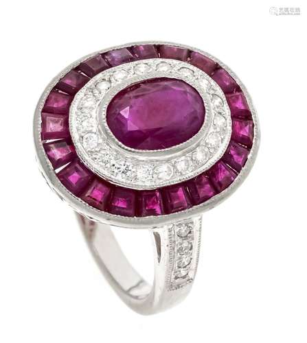 Ruby diamond ring WG 750/000 wi