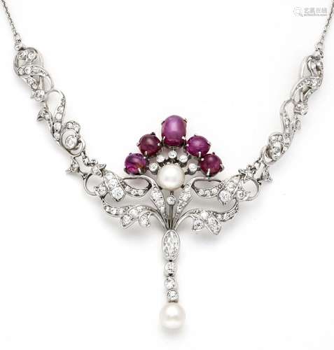 Ruby-diamond necklace WG 585/00