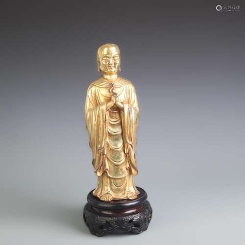 A FINE BRONZE TIBETAN BUDDHISM A NAN FIGURE