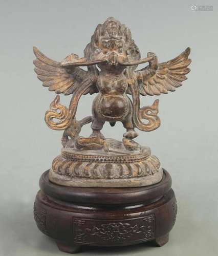 A FINE BRONZE TIBETAN BUDDHISM GARUDA FIGURE