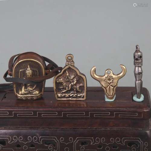 GROUP TIBETAN BUDDHISM BRONZE PENDANT