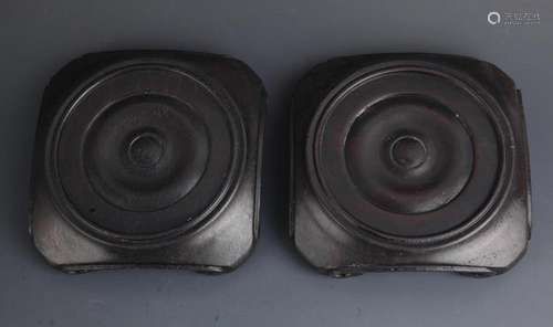 PAIR OF FINE ROSEWOOD BASE