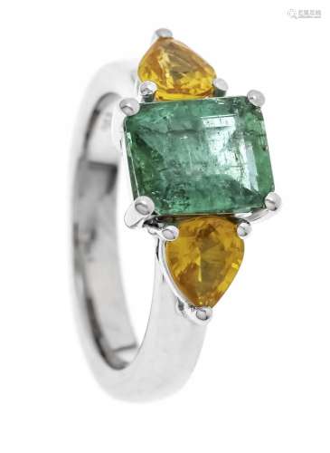 Emerald-sapphire ring WG 750/00