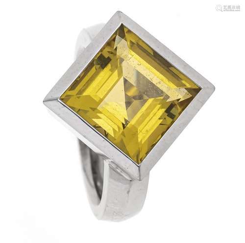 Gold beryl ring WG 750/000 with