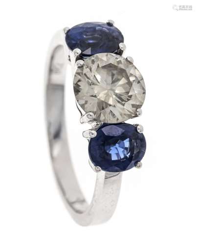 Sapphire diamond ring WG 750/00