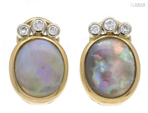Opal-brilliant clip earrings GG