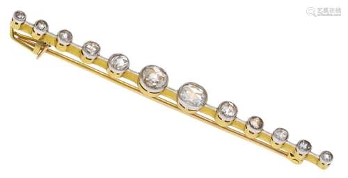 Diamond rose stick brooch GG/WG