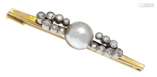 Mabé pearl stick pin RG/WG 585/