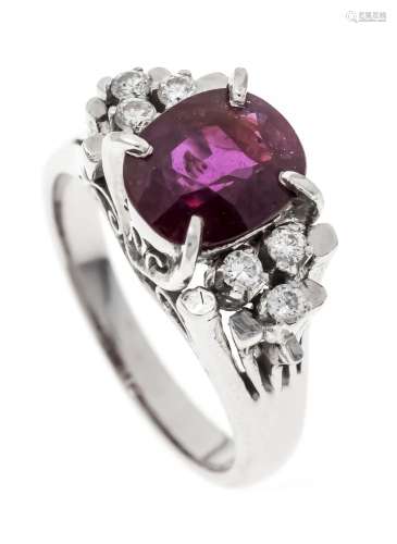 Ruby diamond ring WG 750/000 wi