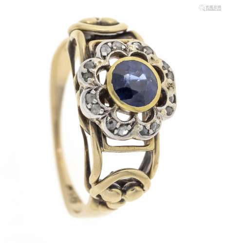 Sapphire and diamond rose ring