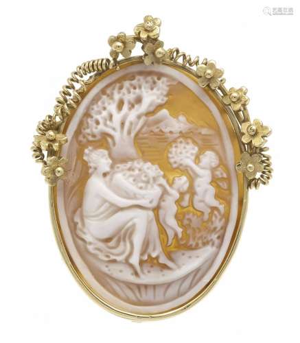 Shell gem pendant/brooch GG 585