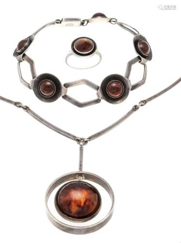 3-piece amber set Denmark silve