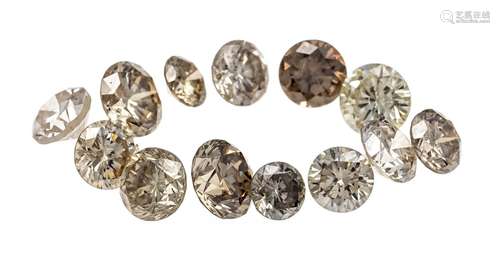 13 brilliants, total 2,40 ct di