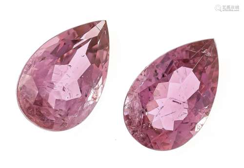 2 Rubellite 4.21 ct drop cut, l