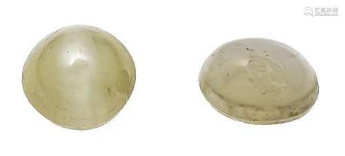 2 chrysoberyl cat's eye cabocho