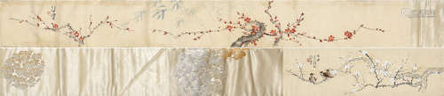 （1895—1953） 徐悲鴻 花鳥 和服腰帶 設色絹本