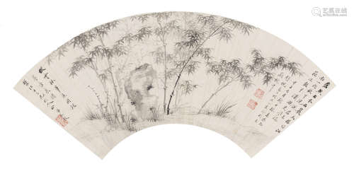 （1756－約1839） 潘思牧 1804 倣雲林竹石圖 鏡片 水墨紙本