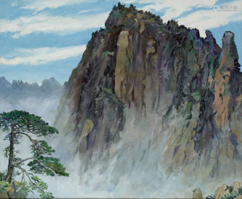 （1913－1982） 費以復 黃山天都峰 框 油彩畫布